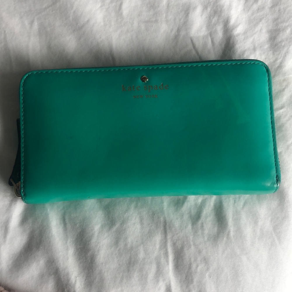 Teal Kate Spade Wallet - Not leather